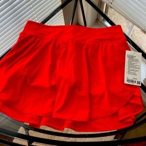 NWT LULULEMON FLUTTER HEM HR SKIRT 💫 AUTUMN RED 10